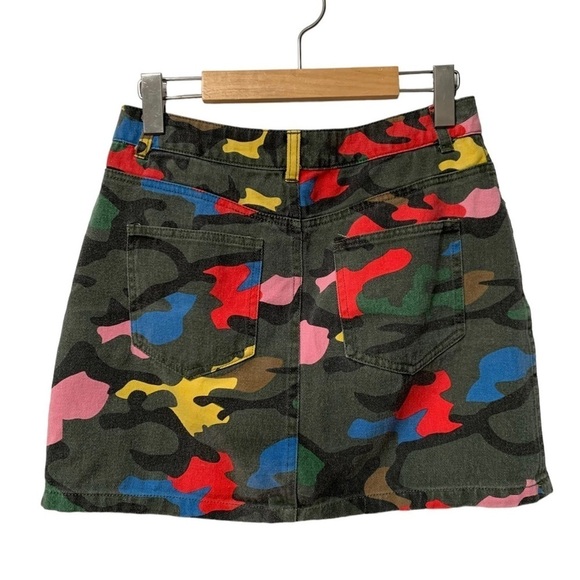 SIGNATURE 8 multicolour denim camouflage mini skirt - Picture 7 of 12